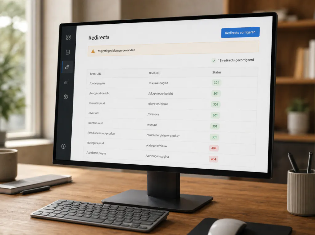 Corrigeren van 301-redirects in een dashboard na een mislukte website migratie