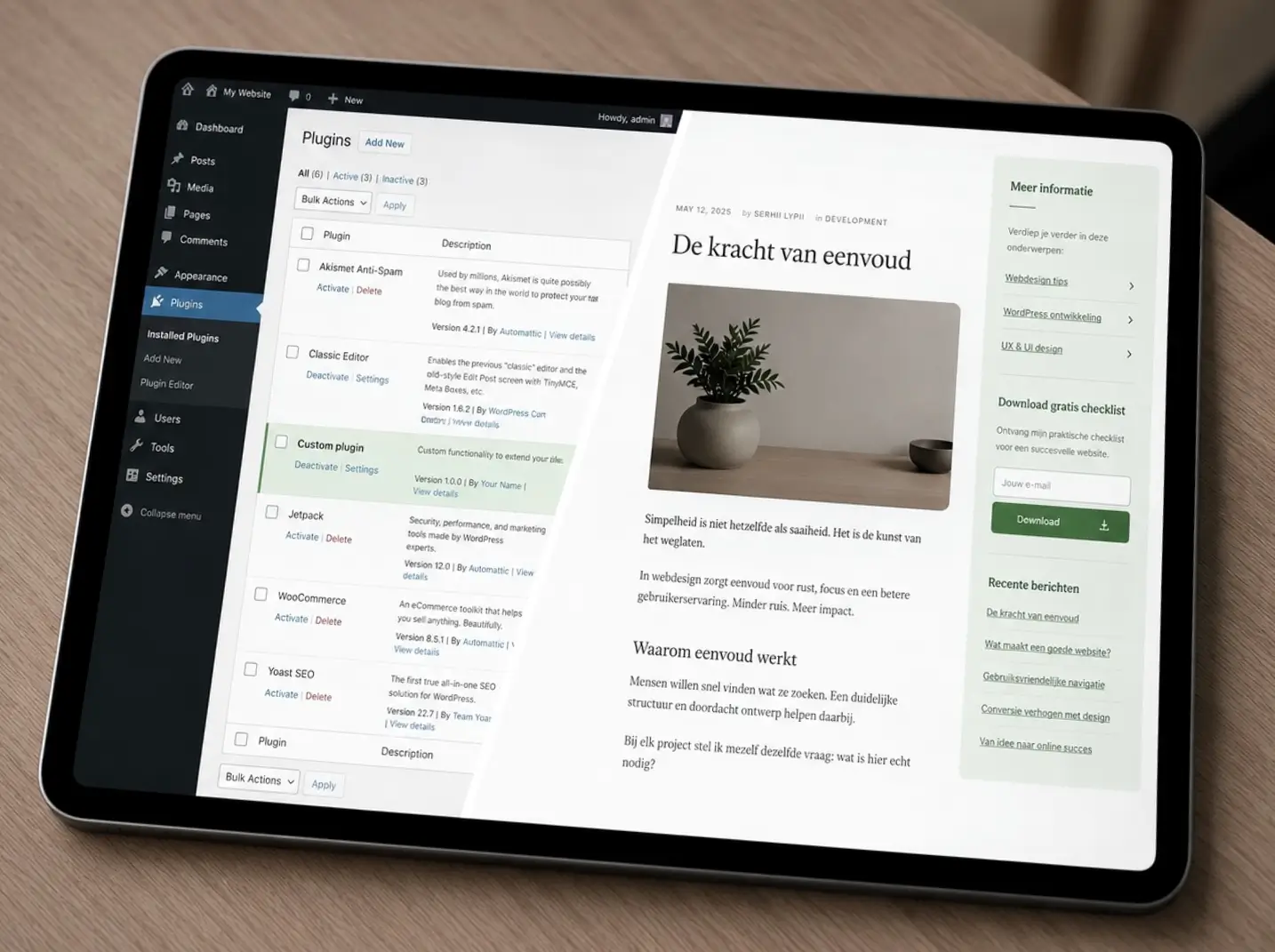 Tablet met custom plugins en modules