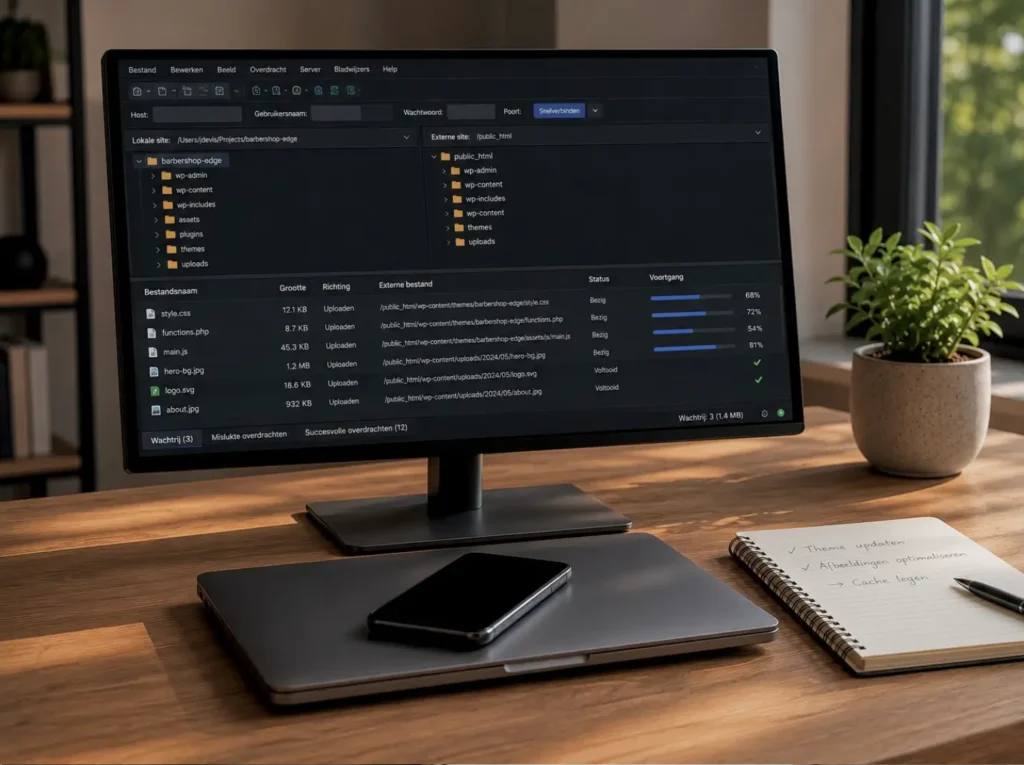 Forensische backup van een gehackte WordPress website via FTP en SSH voor latere analyse
