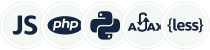 Professioneel gebruik van programmeertalen JavaScript, PHP, Python, Ajax en Less