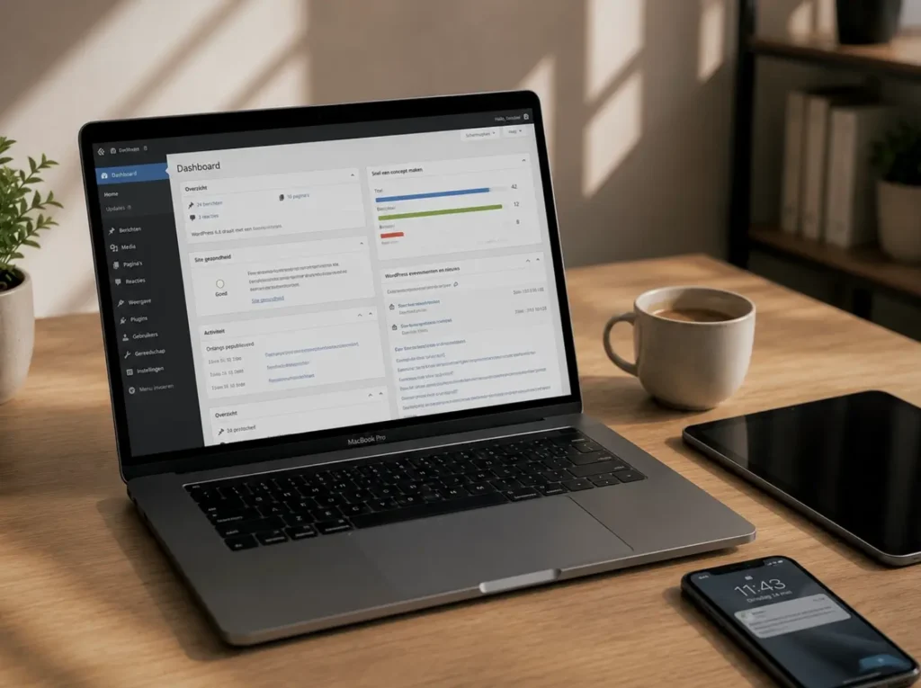 Maandelijks onderhoud van een WordPress website met updates van core, plug-ins en thema's volgens checklist