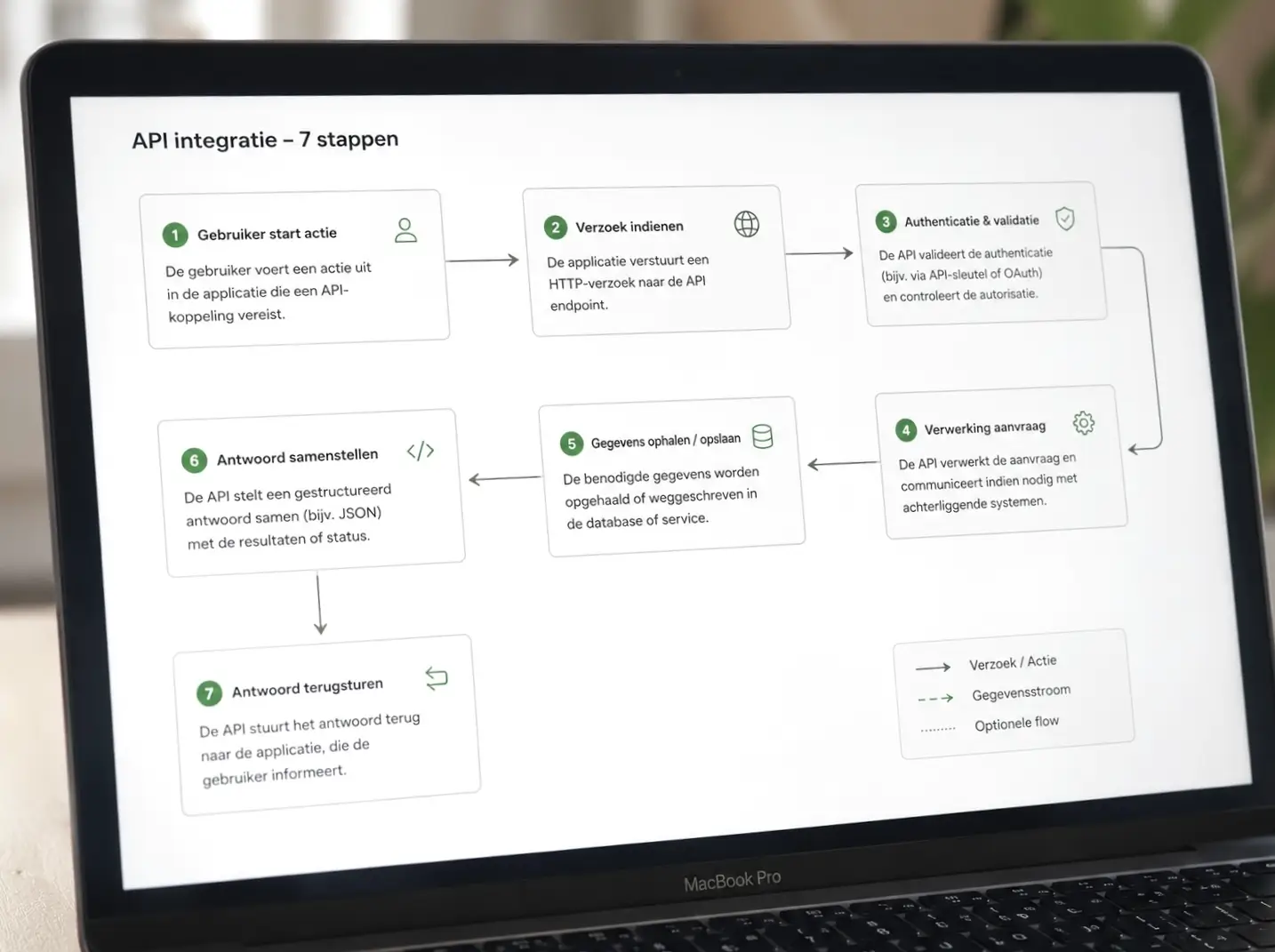 Screen met API-koppelingen en data-integraties
