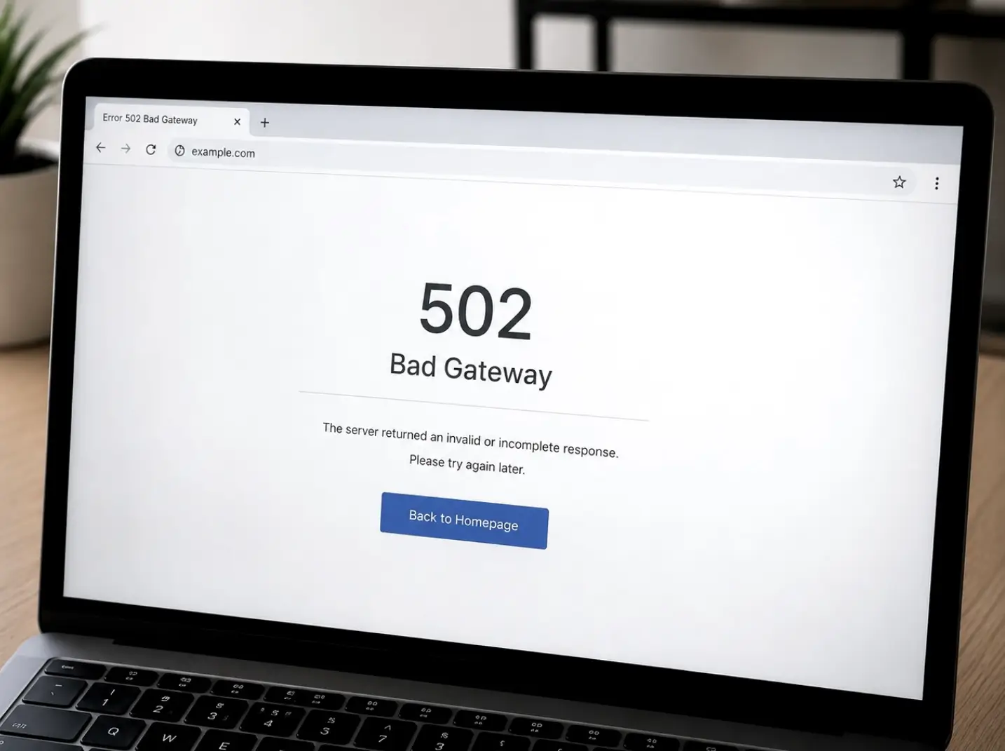 Lypii's laptop shows server error