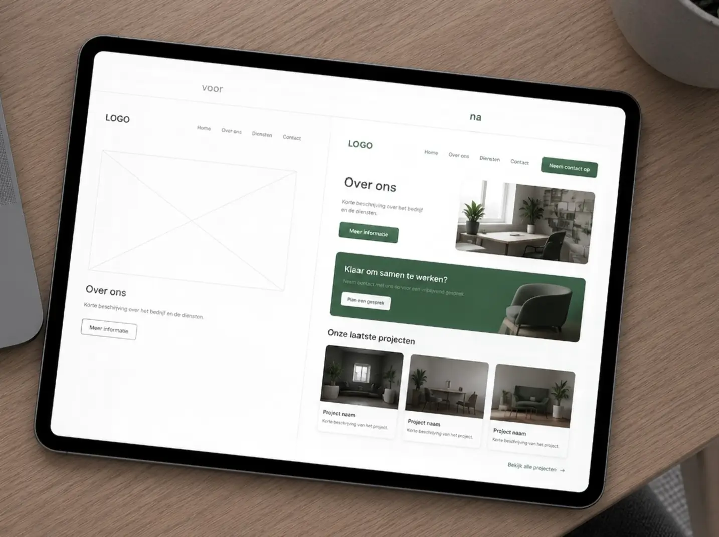Tablet met nieuwe functies en aangepaste interfaces