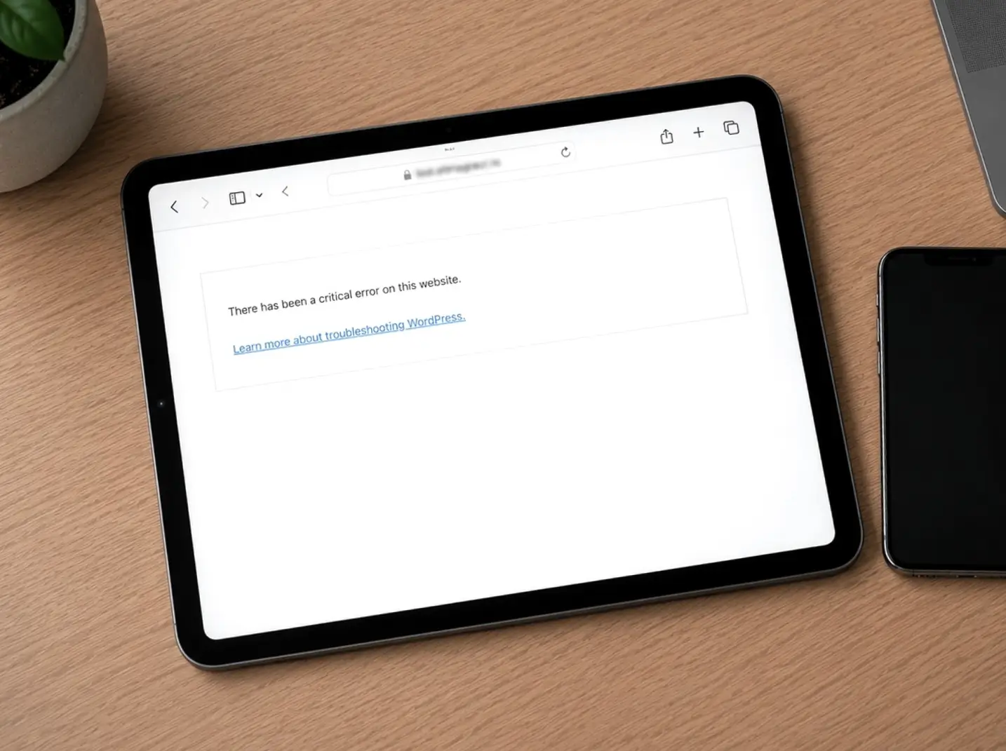 Website fatal error on tablet