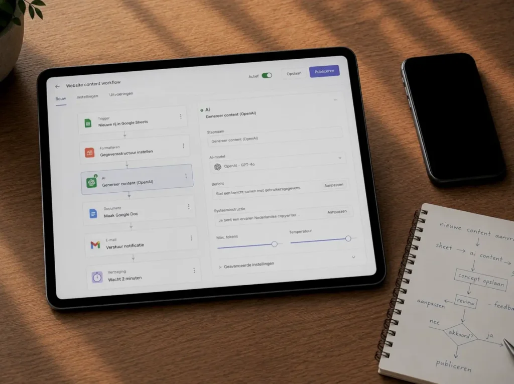 Stappen van een Zapier zap met OpenAI integratie voor automatisering van facturen in de boekhouding