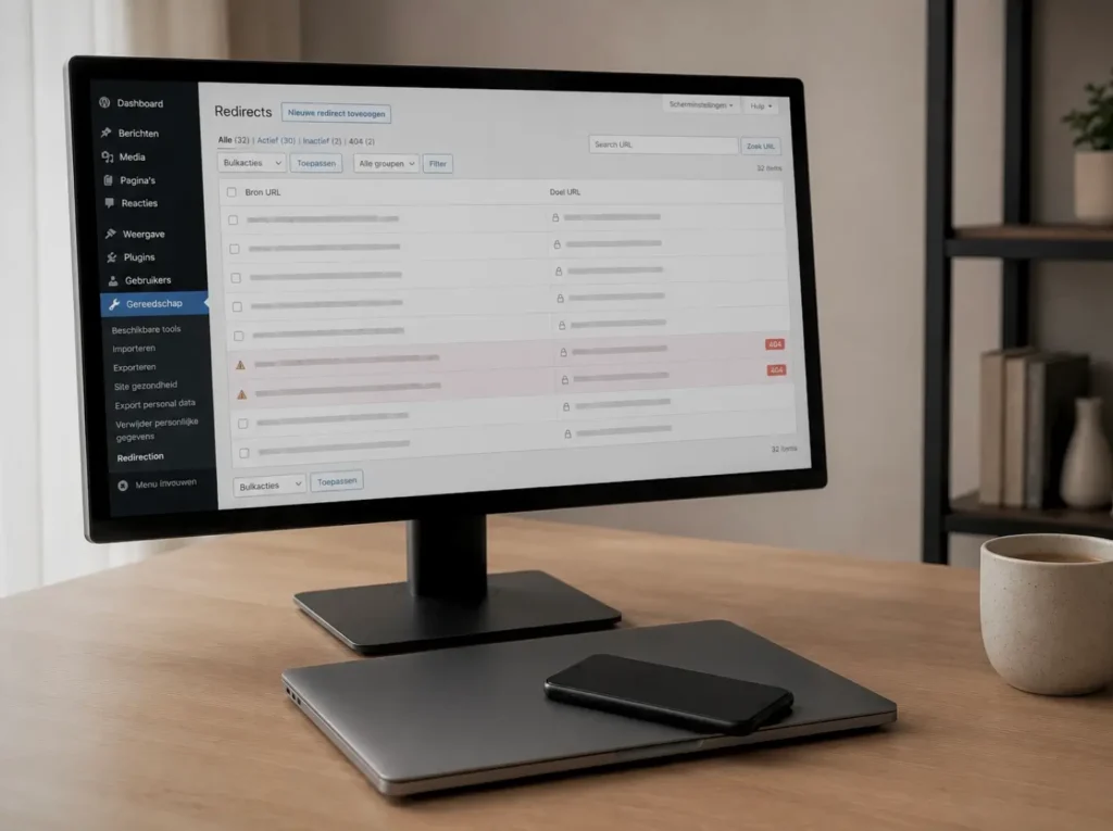 Corrigeren van 301-redirects in een dashboard na een mislukte website migratie