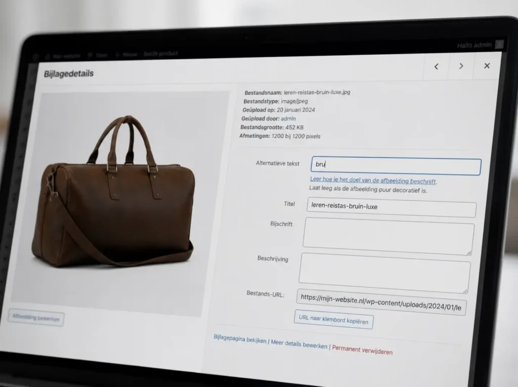 Productpagina SEO voor WooCommerce: Alt-tekst toevoegen aan een productfoto