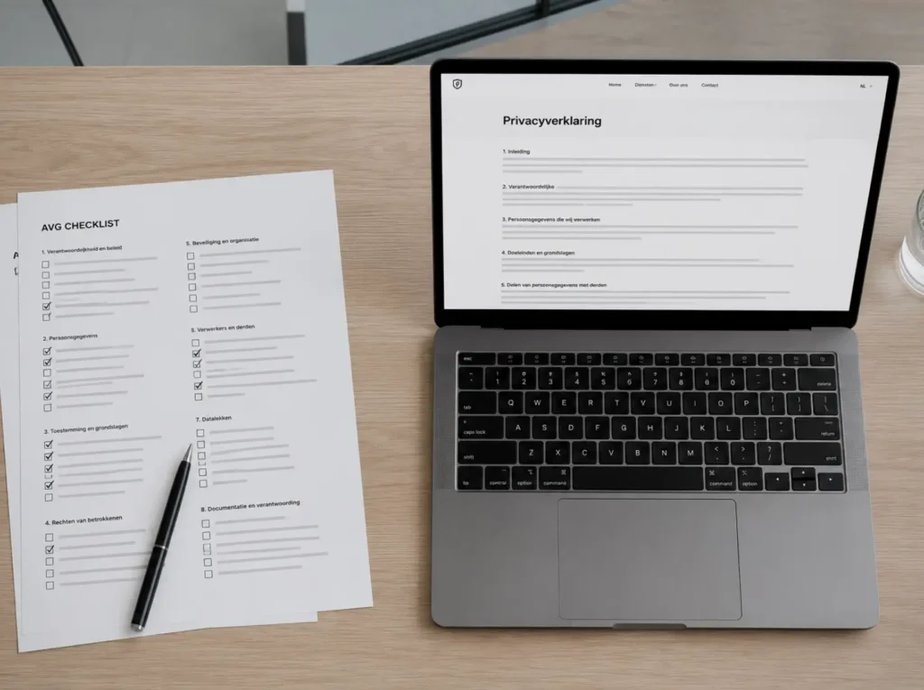 AVG-proof checklist voor de privacy compliance van een MKB-website tijdens een review-sessie