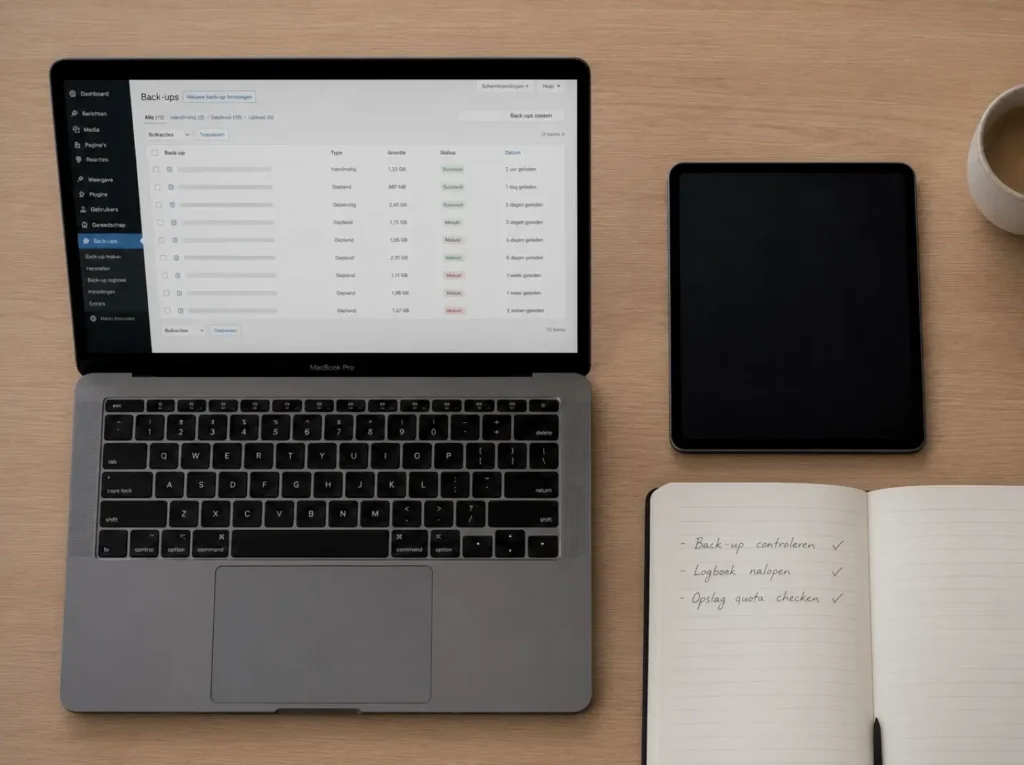 Controle van backups uit meerdere bronnen na een mislukte website migratie — plug-in, hosting en externe opslag