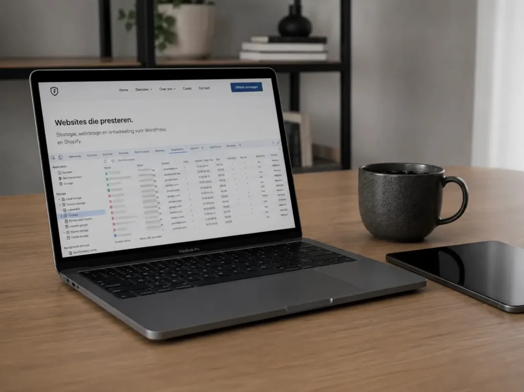 Cookies controleren via Chrome DevTools om AVG-compliance van third-party scripts te verifiëren