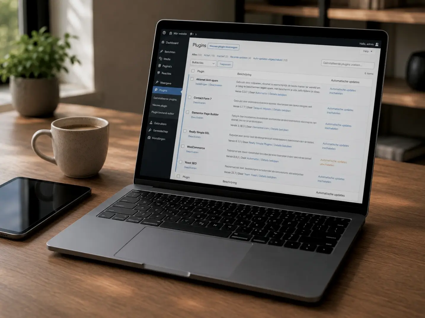 Vast onderhoud van een WordPress website met plug-in updates voor ondernemers in Sas van Gent