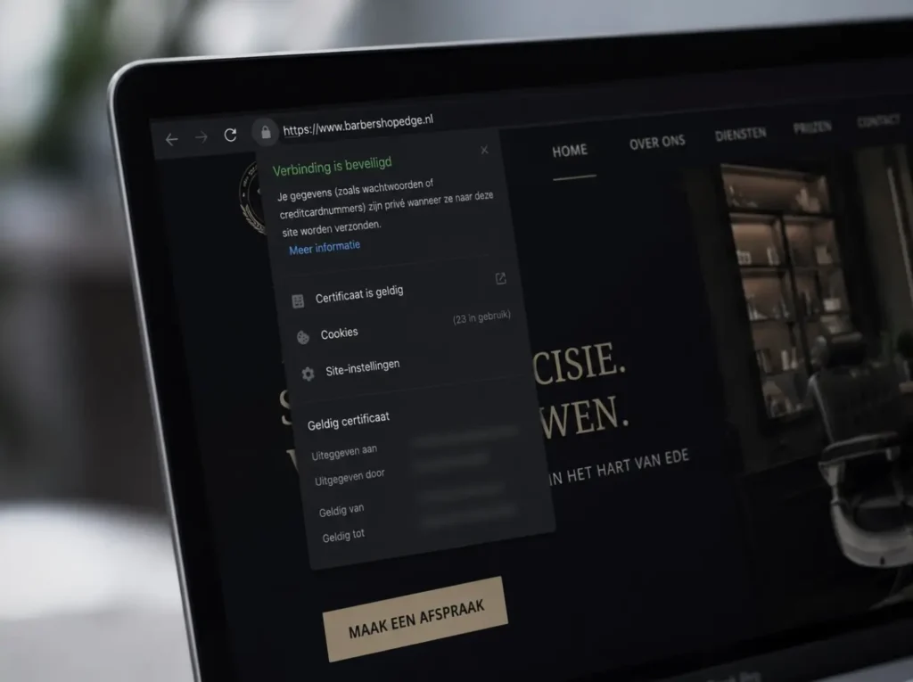 SSL-certificaat controle in de browser-adresbalk om vervalsing en downtime te voorkomen