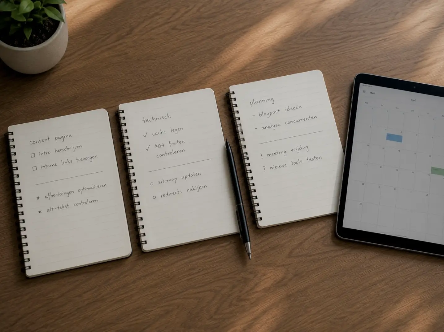 Planning van het webmaster werk per regio in Zeeland, Noord-Brabant en Limburg