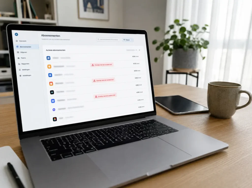Subscription management toont overlap tussen AI-abonnementen die dezelfde functionaliteit dekken voor MKB