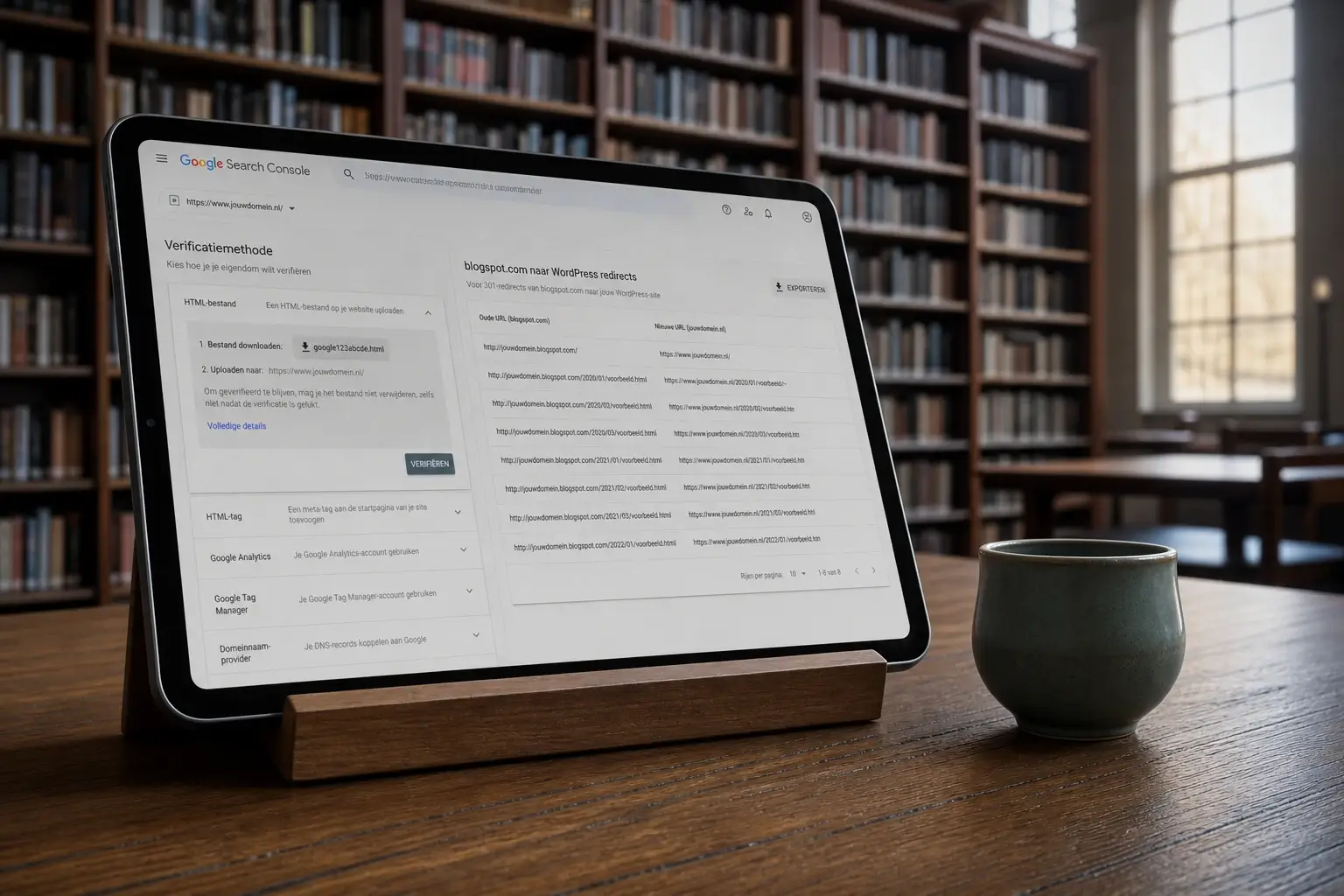 Redirects van blogspot.com naar WordPress plus Search Console verificatie