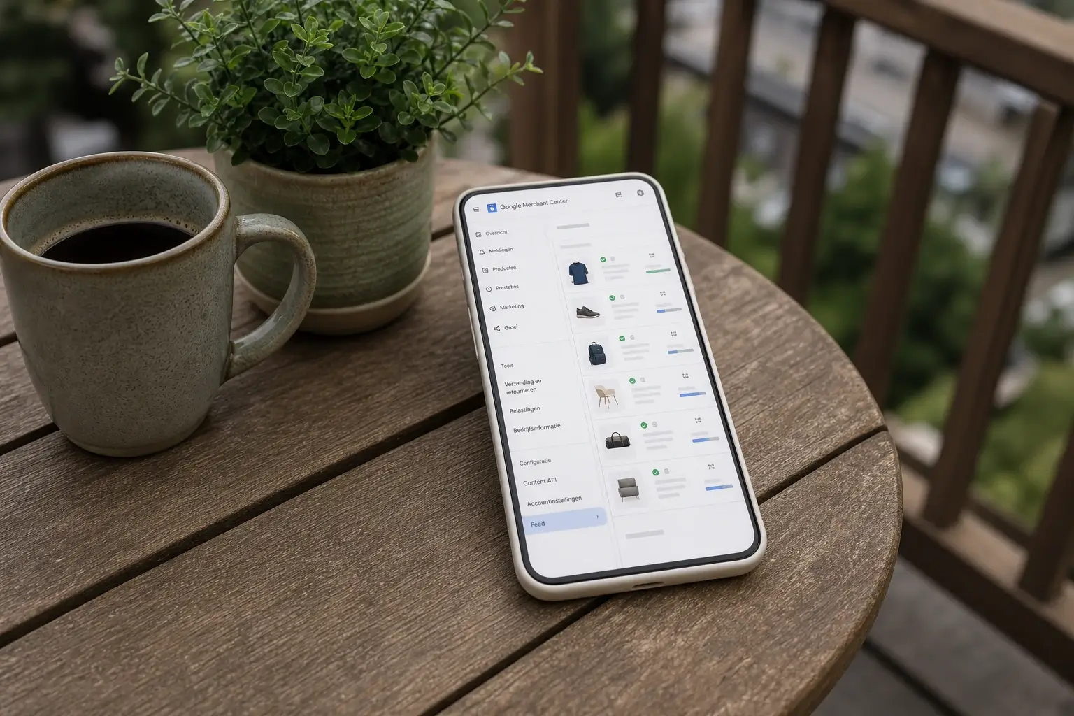 Google Merchant Center feed-dashboard mobiel