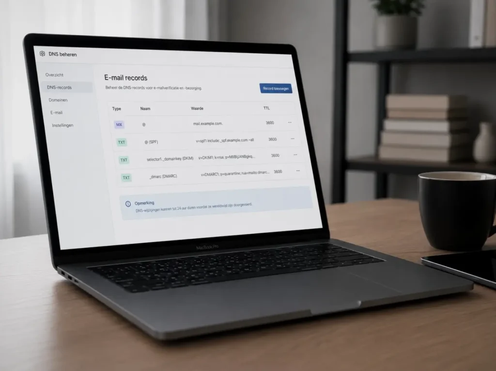 MX, SPF, DKIM en DMARC DNS-records voor email-deliverability bij website-migratie