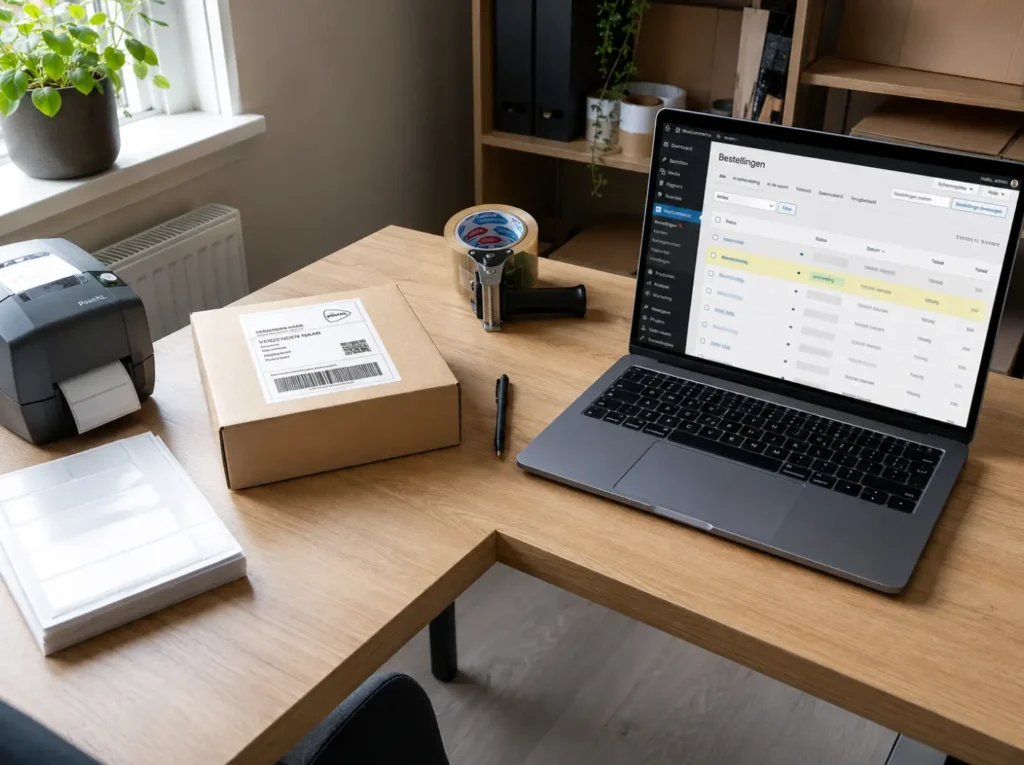 PostNL koppelen WooCommerce: werkplek voor labels en track & trace