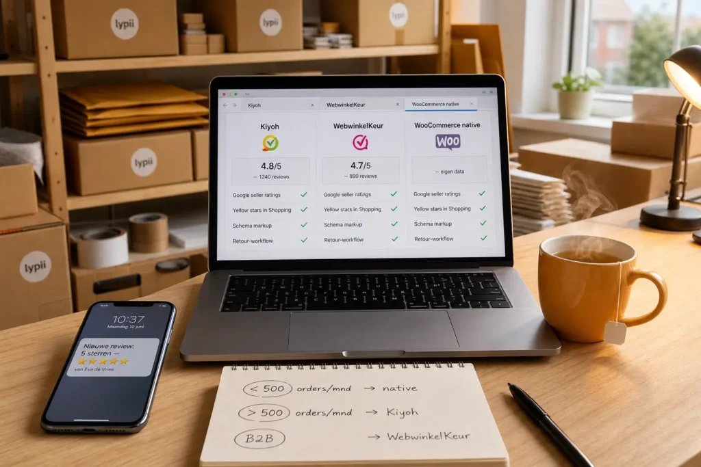 Reviews WooCommerce vergelijken op een werkplek