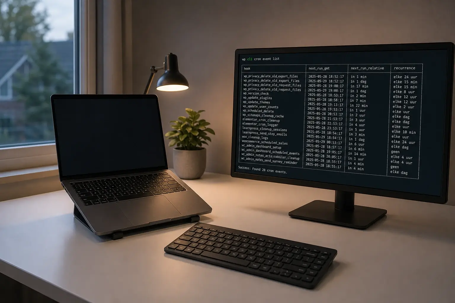 WP-CLI cron event list output in terminal