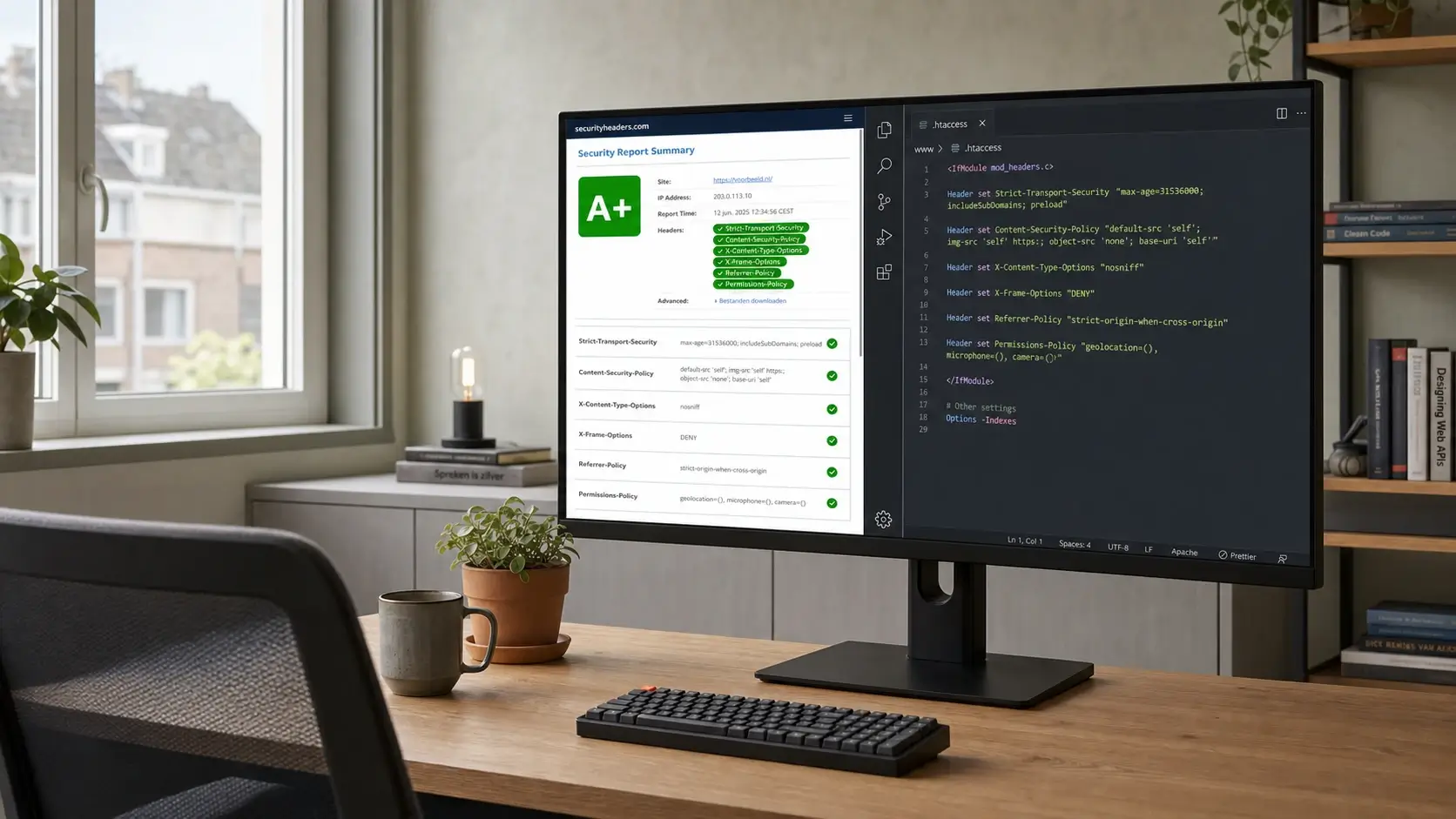 WordPress security headers configureren A+ scan